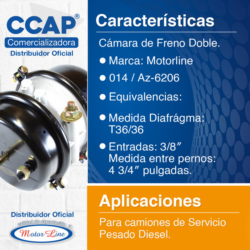 2 Rotochambes T36/36 / Cámara De Freno Doble Az-6206